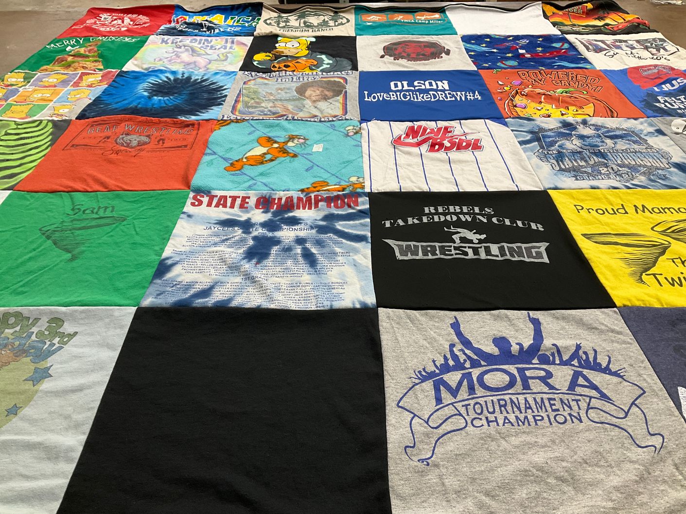 T-shirt quilt from mora tournament champion by Mary from MN
