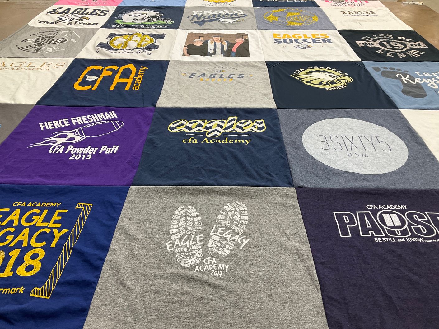 T-shirt quilt featuring eagles by Holly from NC