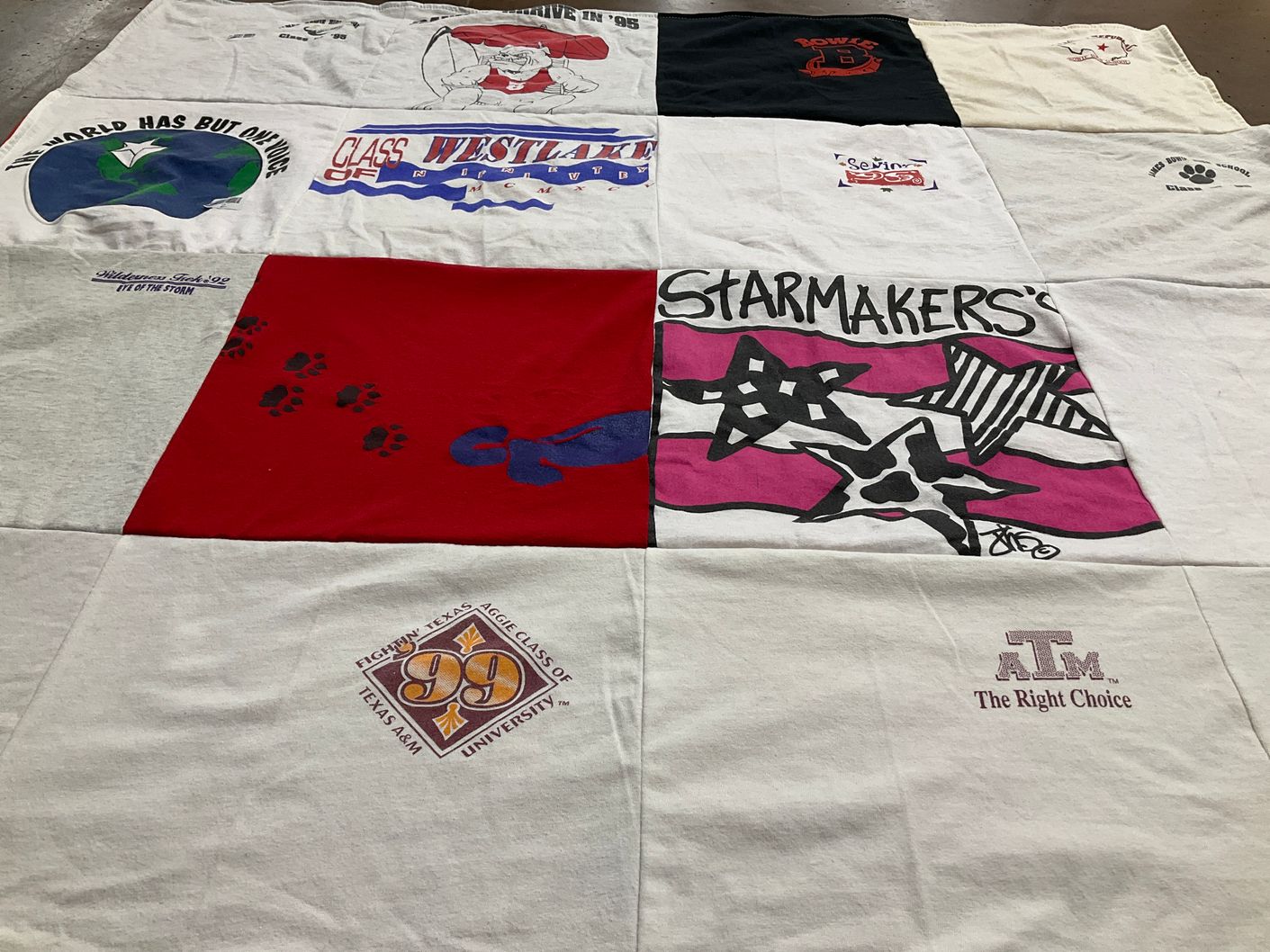 T-shirt quilt from texas a&m university by Melanie from CO