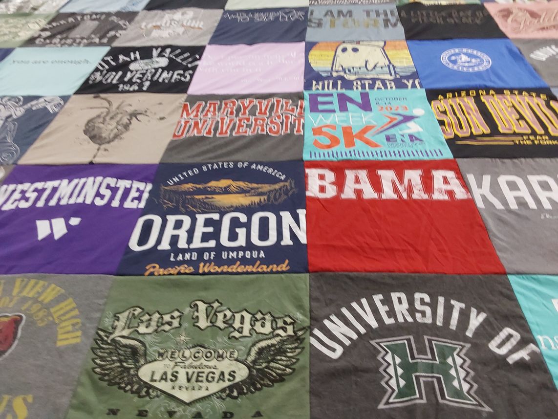 T-shirt quilt featuring university of alabama, arizona state university by Dalin from WA