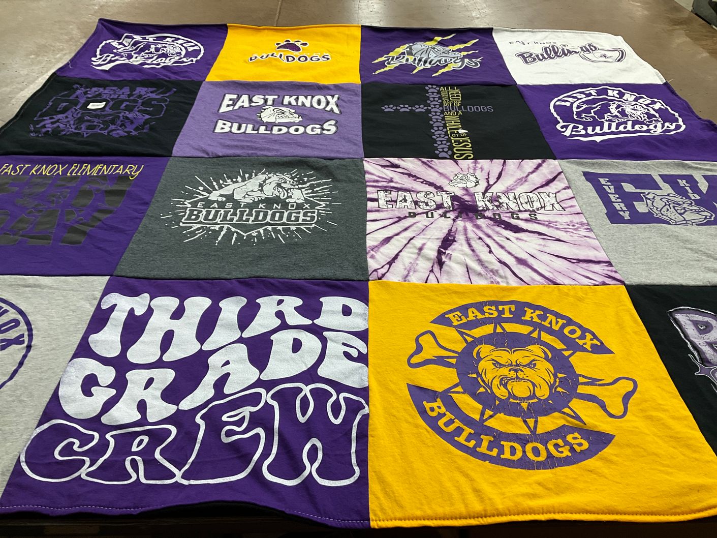 T-shirt quilt featuring east knox bulldogs by becca from OH