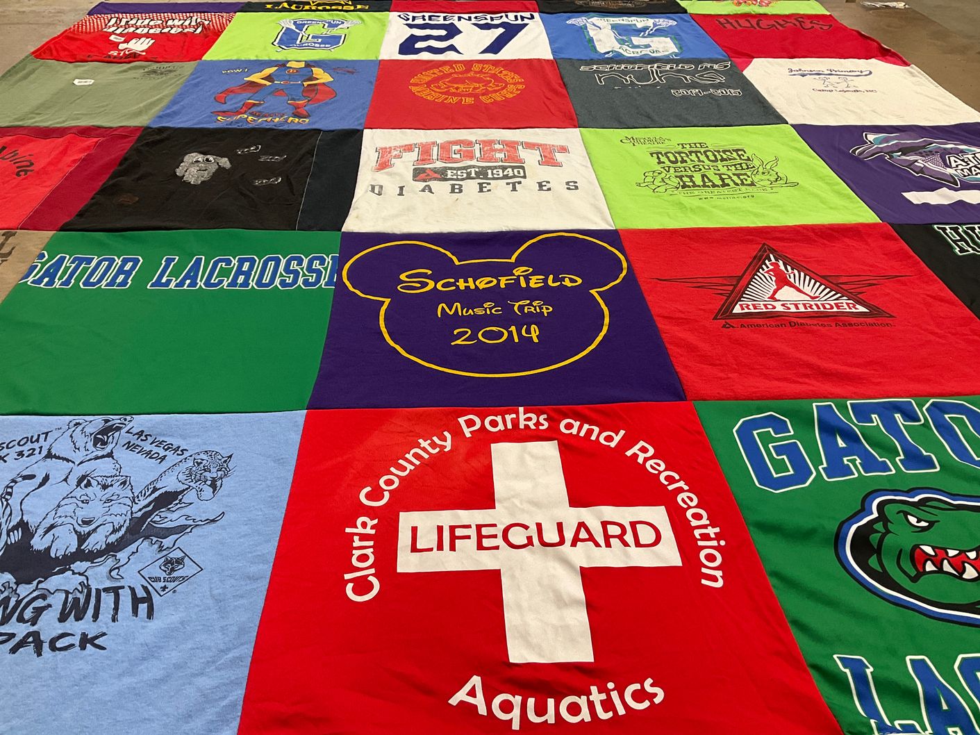T-shirt quilt featuring gator lacrosse by Geo from NV