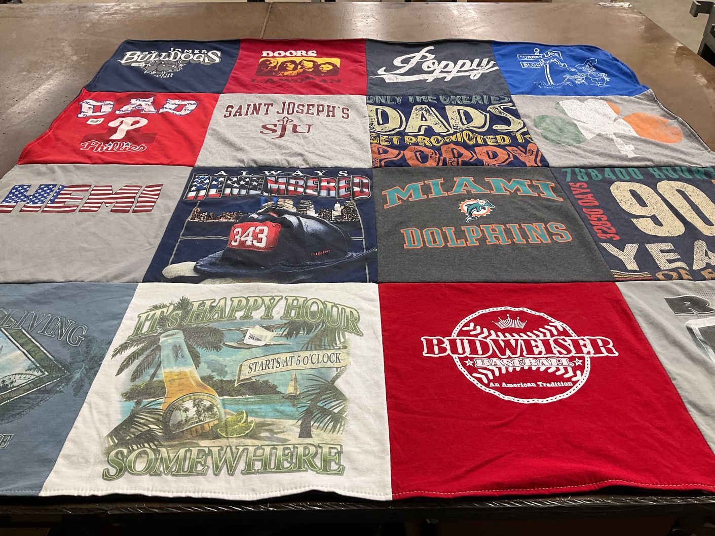 T-shirt quilt featuring miami dolphins by Mandy from PA