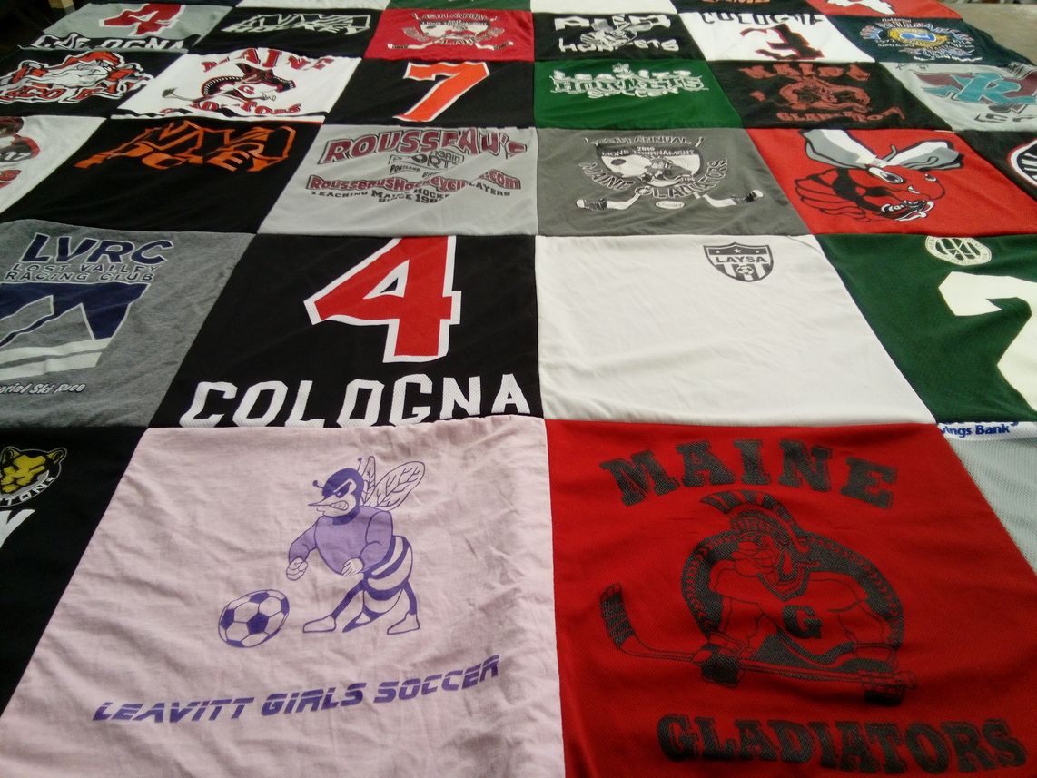 T-shirt quilt featuring maine gladiators by Mariah from ME