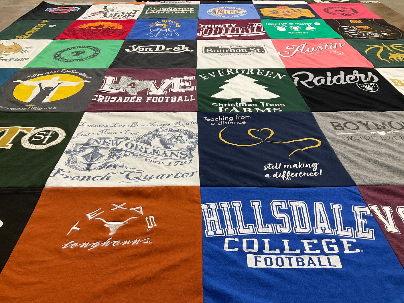 T-shirt quilt featuring trinity football, crusader football by Julie from TX