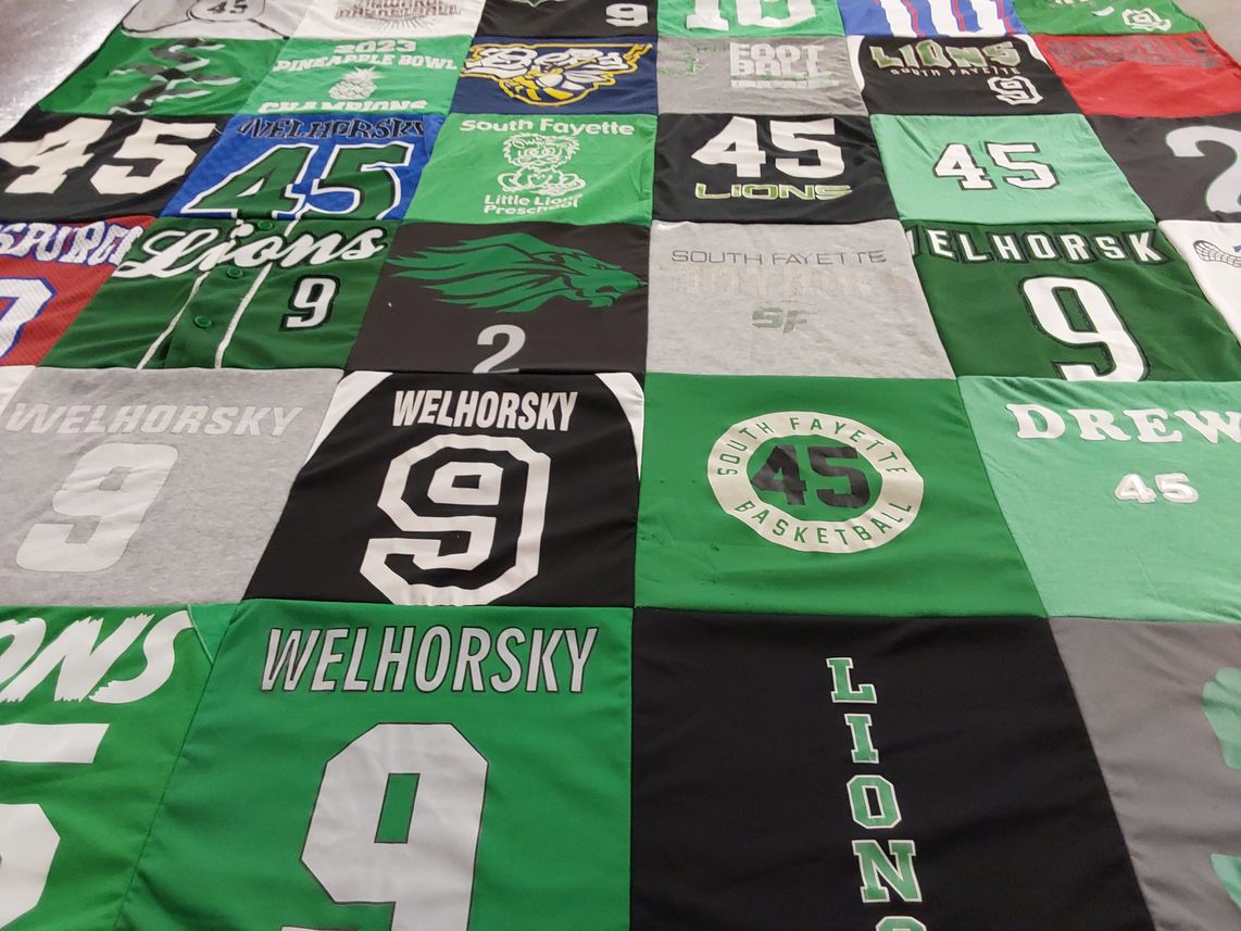 T-shirt quilt featuring south fayette lions by Missy from PA