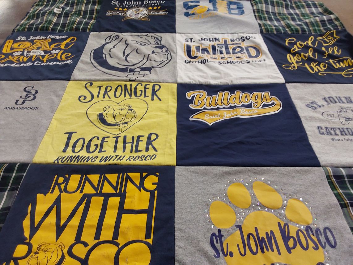 T-shirt quilt featuring bulldogs by rachel from AZ