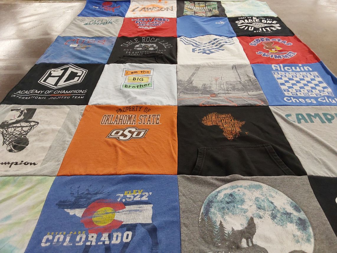 T-shirt quilt from oklahoma state university by Liz from TX