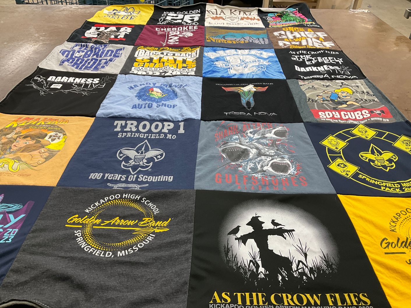 T-shirt quilt from kickapoo high school by Angi from MO
