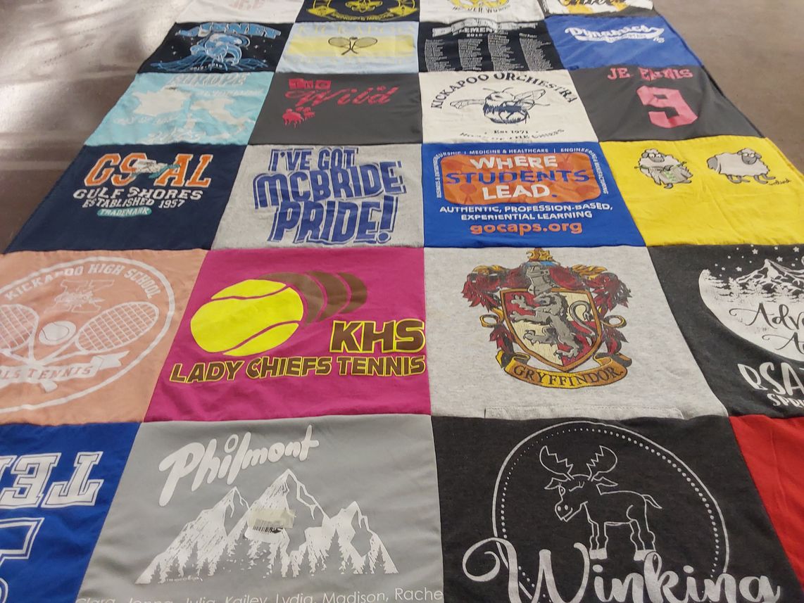 T-shirt quilt featuring lady chiefs tennis by Angi from MO