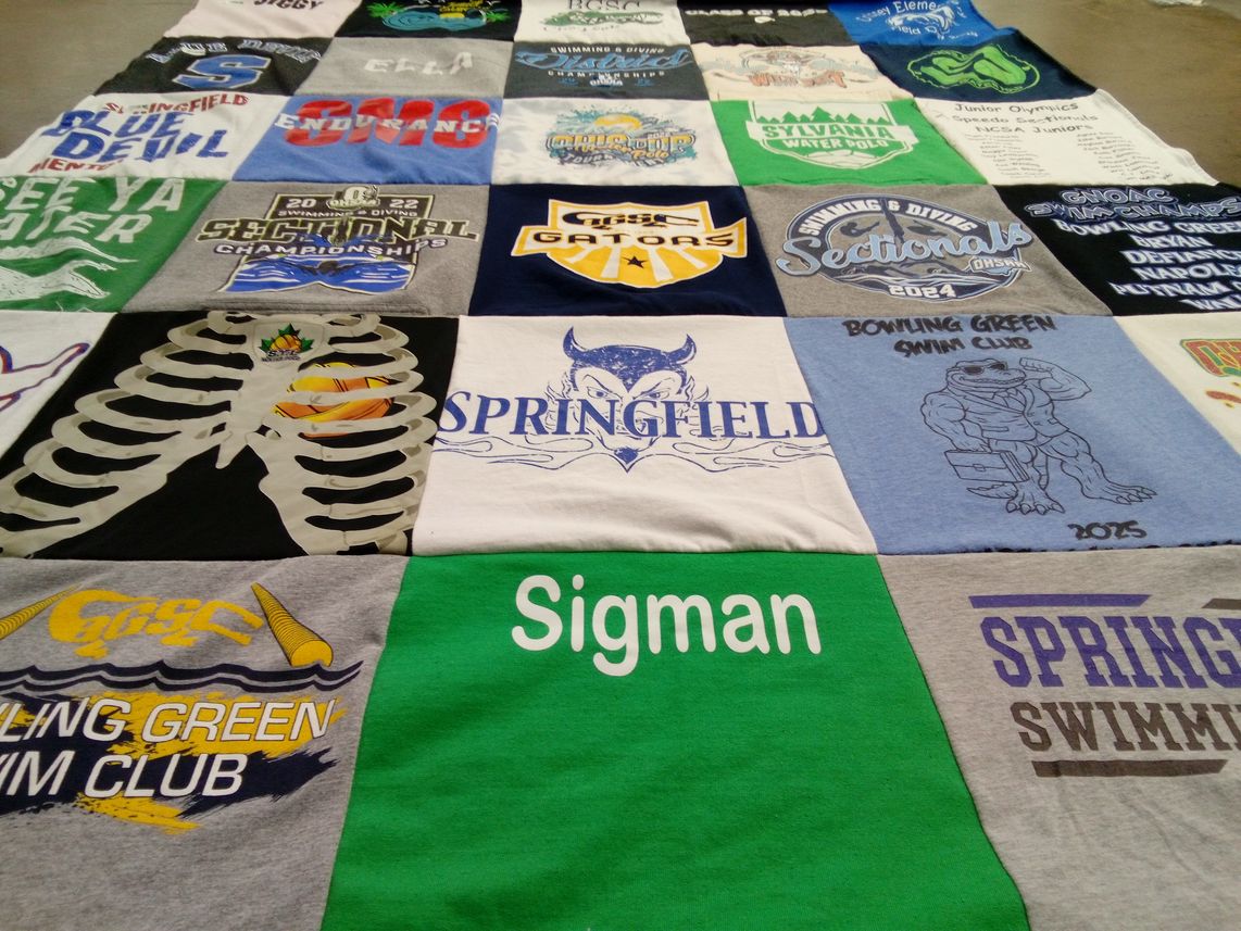 T-shirt quilt from bowling green high school, springfield high school by Lisa from OH