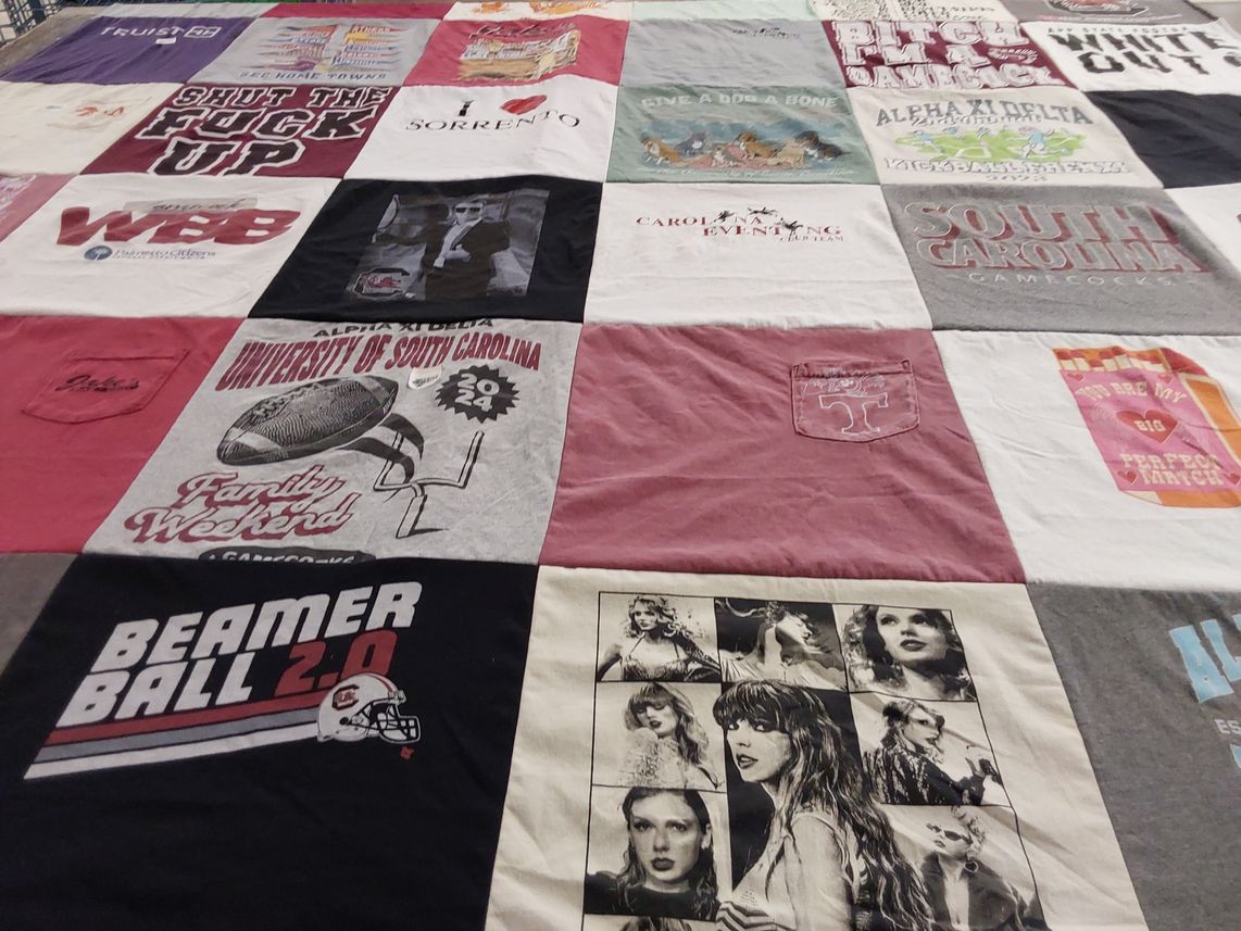 T-shirt quilt featuring south carolina gamecocks by Brett from NC