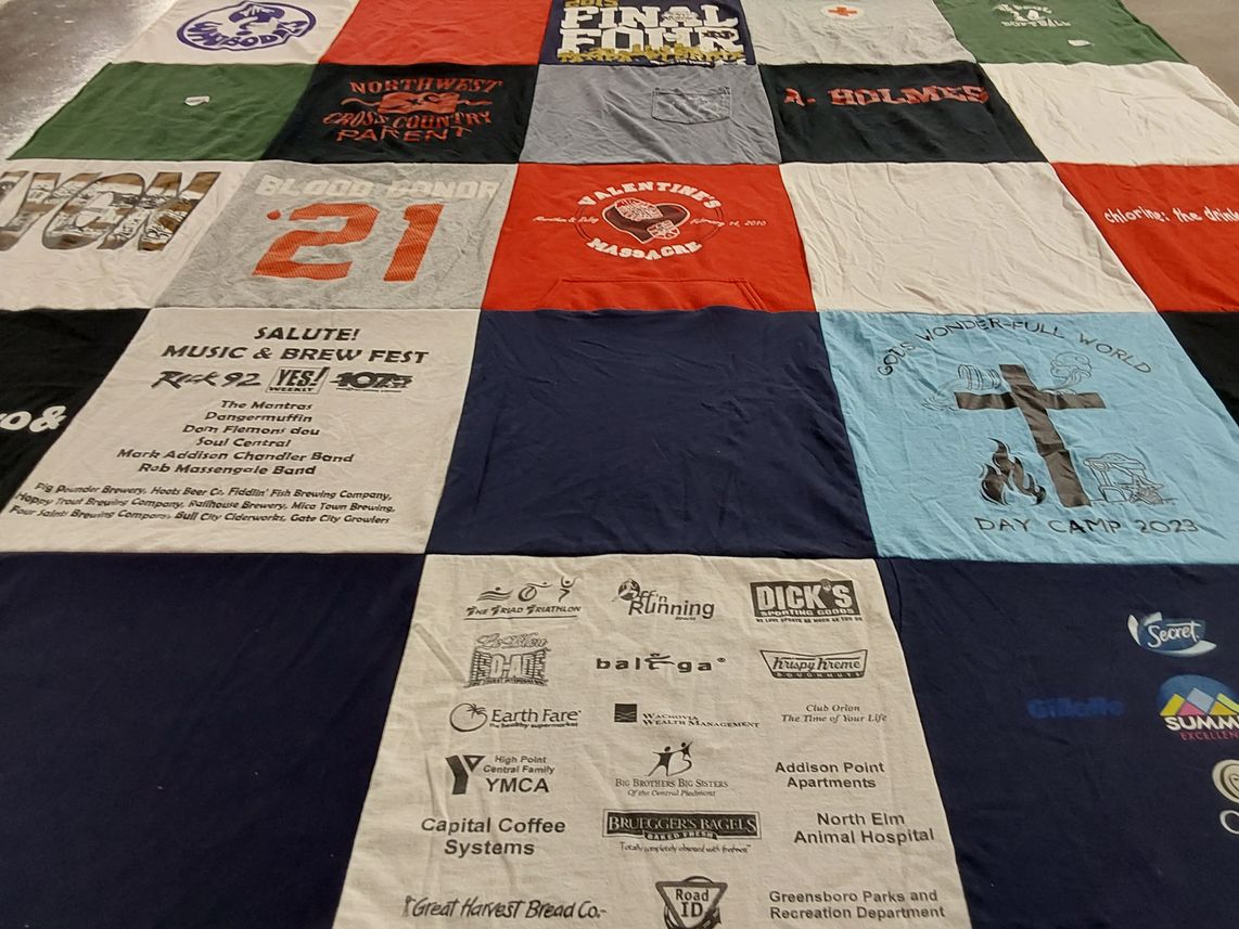 T-shirt quilt with music, running themes by Brent from NC