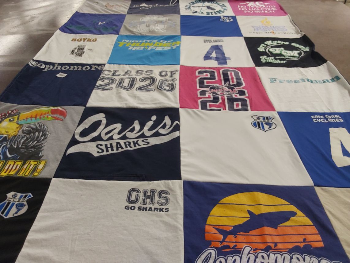 T-shirt quilt featuring cape coral cyclones by Ashley from FL
