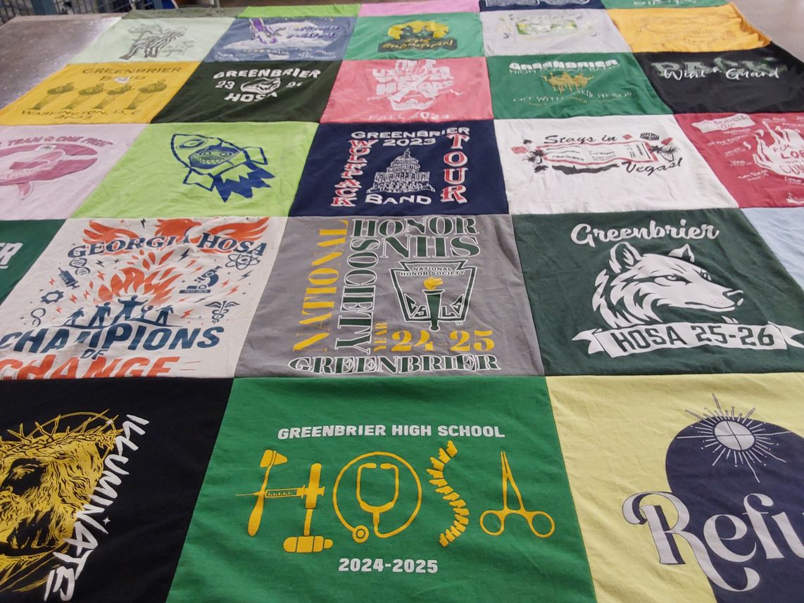T-shirt quilt from greenbrier high school by Graciela from GA