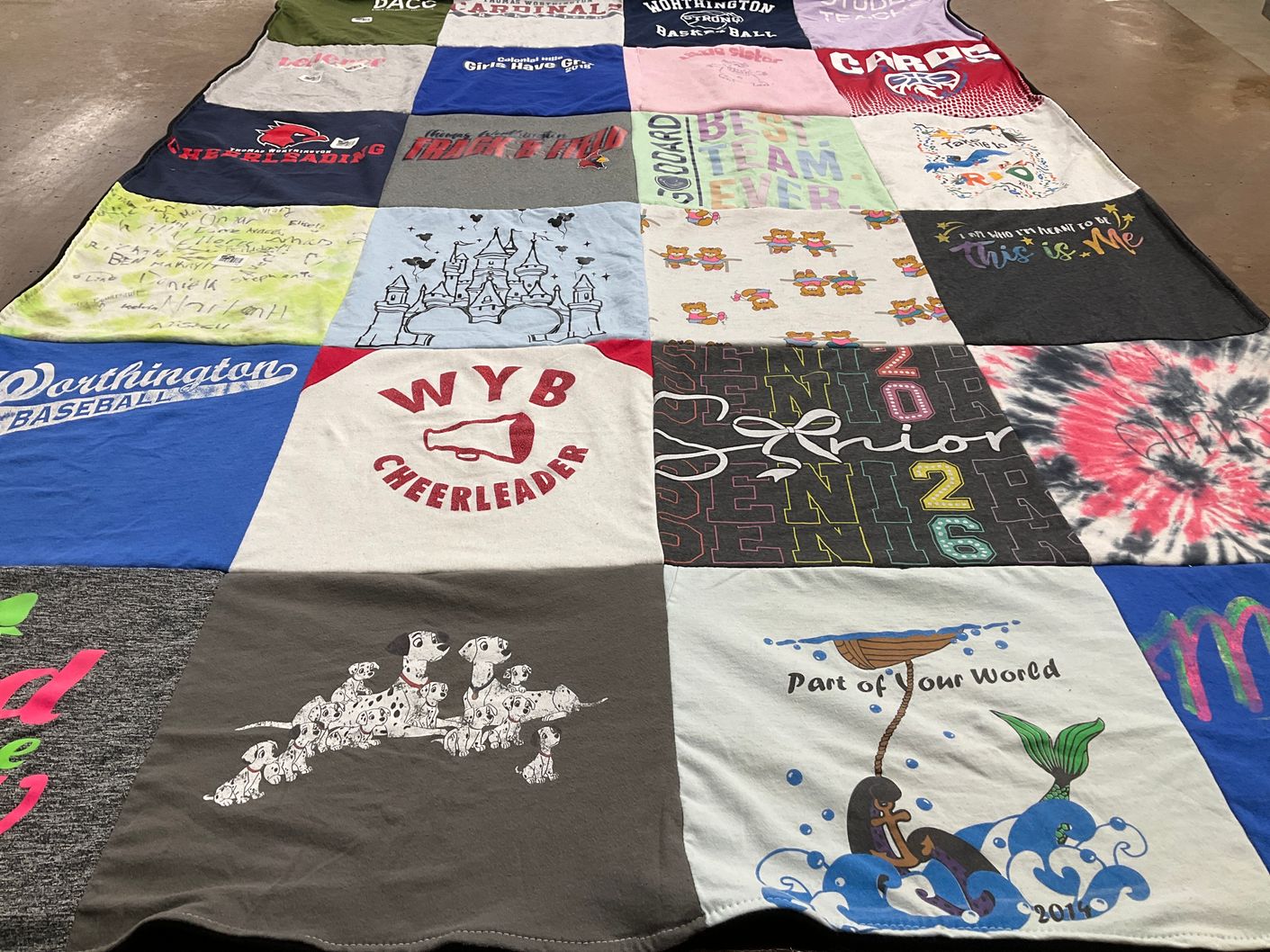 T-shirt quilt featuring worthington baseball by Jayme from OH