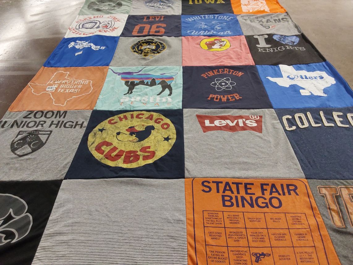 T-shirt quilt featuring chicago cubs by Melissa from TX
