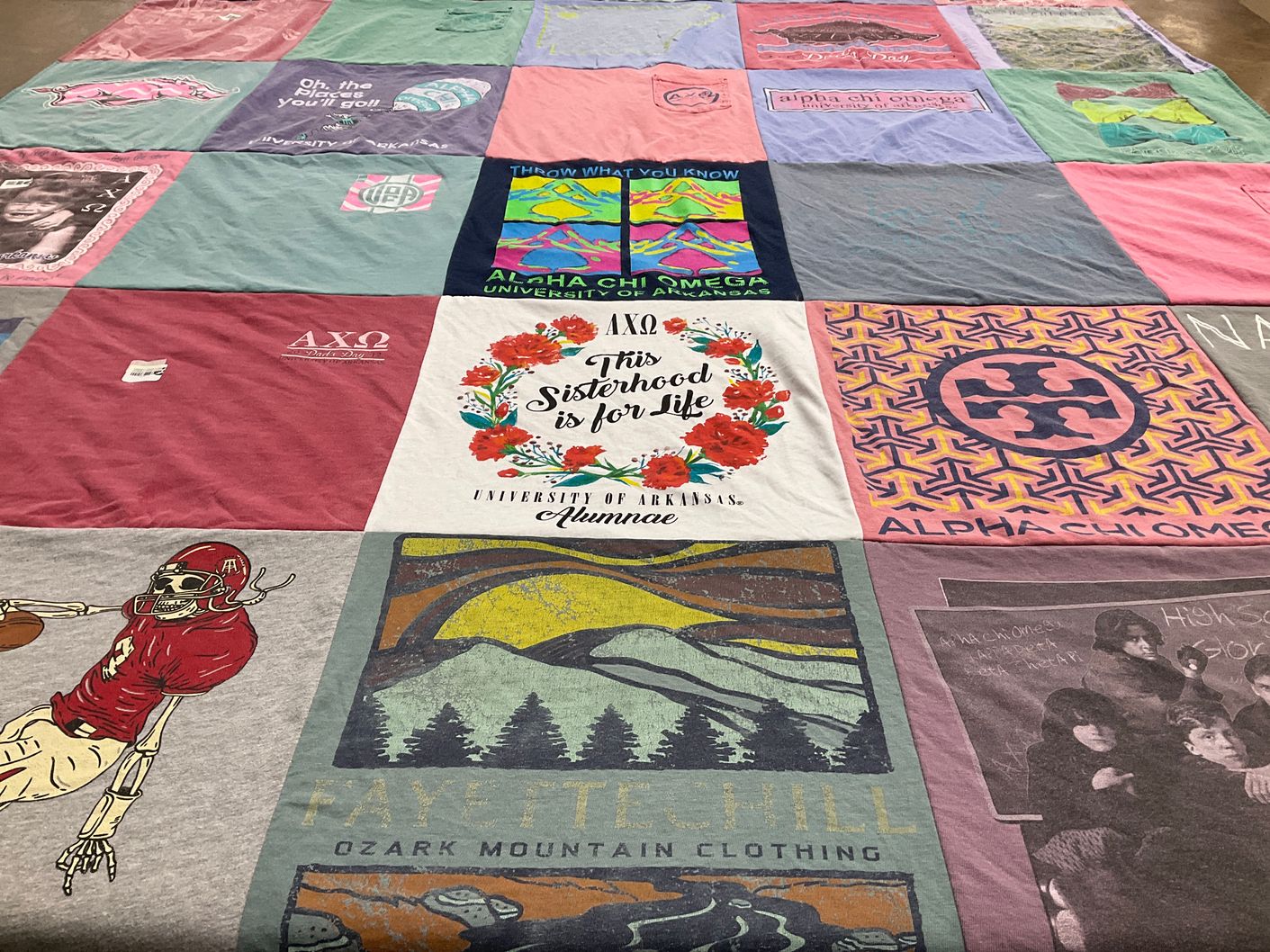T-shirt quilt from university of arkansas by Kirsten from AR