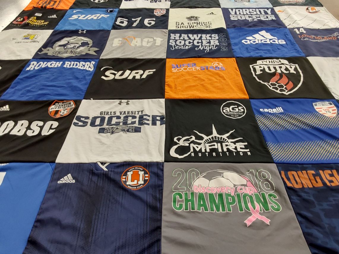 T-shirt quilt featuring long island soccer club by Ava from NY