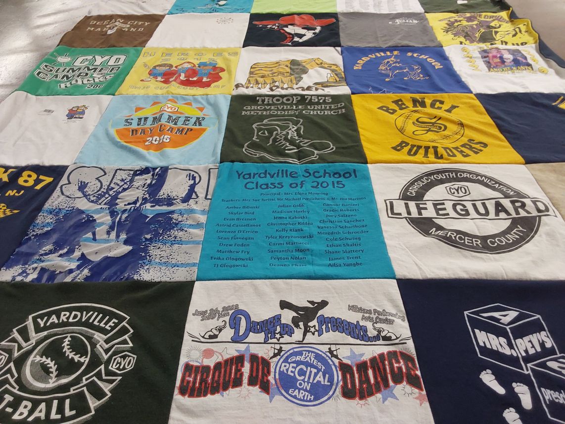 T-shirt quilt featuring yardville cyo baseball by Yolanta from NJ