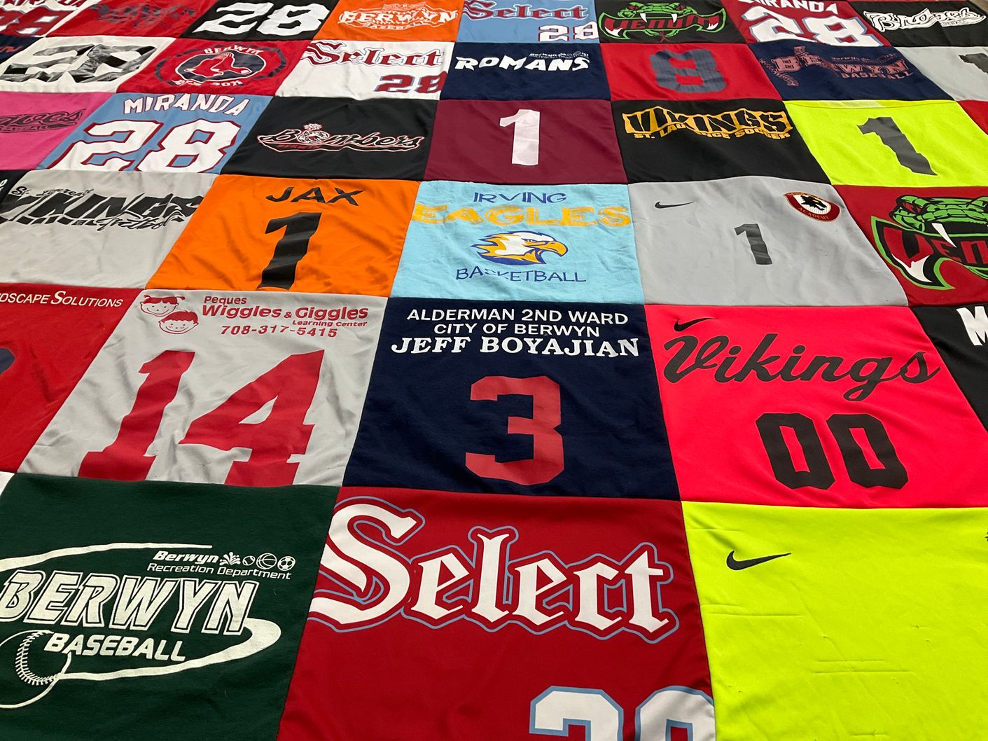 T-shirt quilt featuring vikings, berwyn by Eva from IL