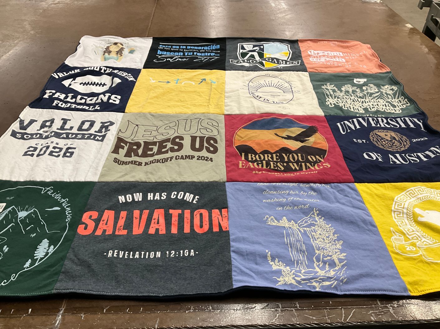 T-shirt quilt featuring valor south austin falcons football by Yeidie from TX
