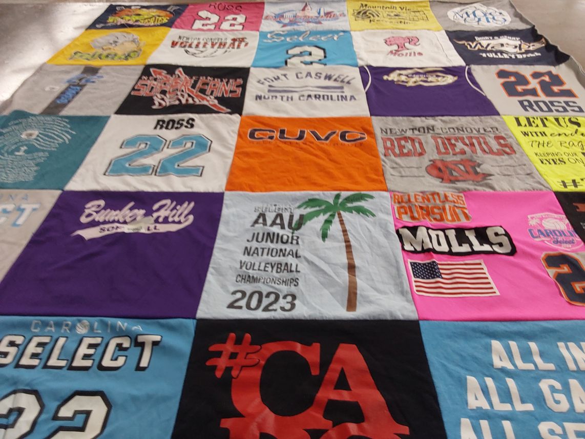 T-shirt quilt from bunker hill high school, newton conover high school by Carrie from NC