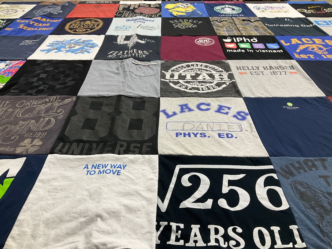 T-shirt quilt from l.a. center for environmental science, southwest l.a. college by Irina from CA