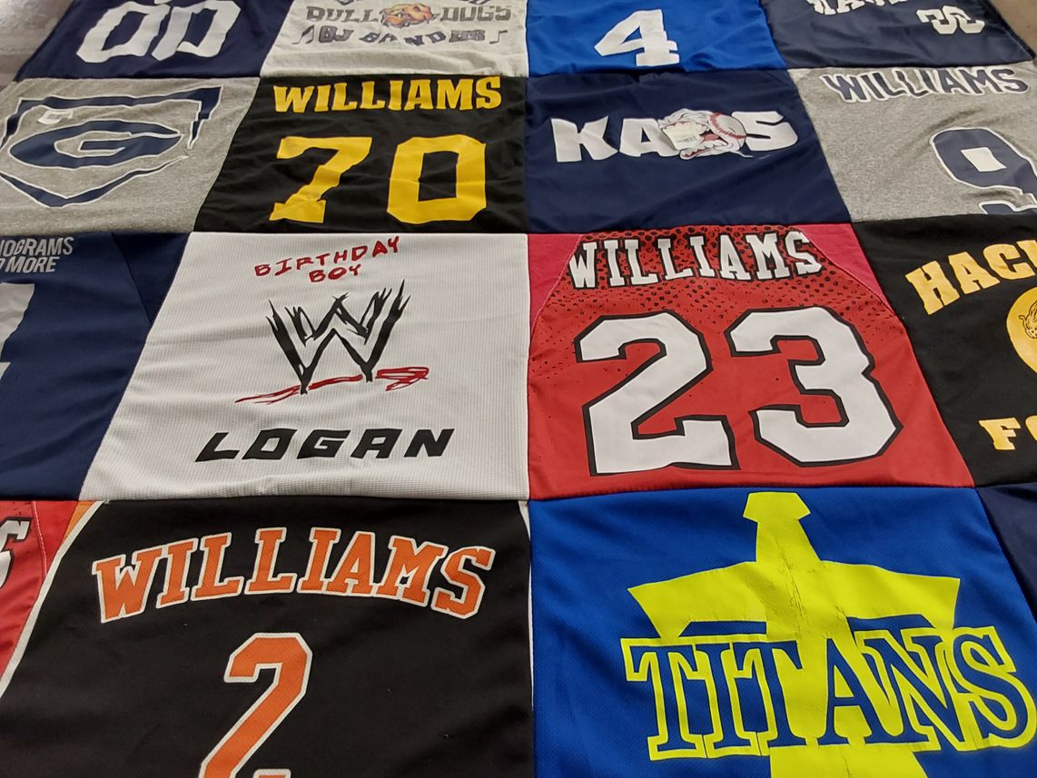 T-shirt quilt featuring titans by Paula from AR