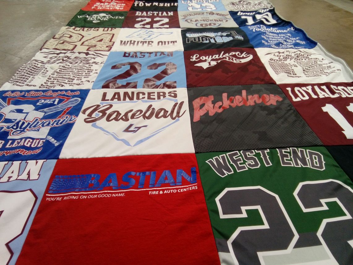 T-shirt quilt featuring loyalock lancers baseball by Kristin from PA