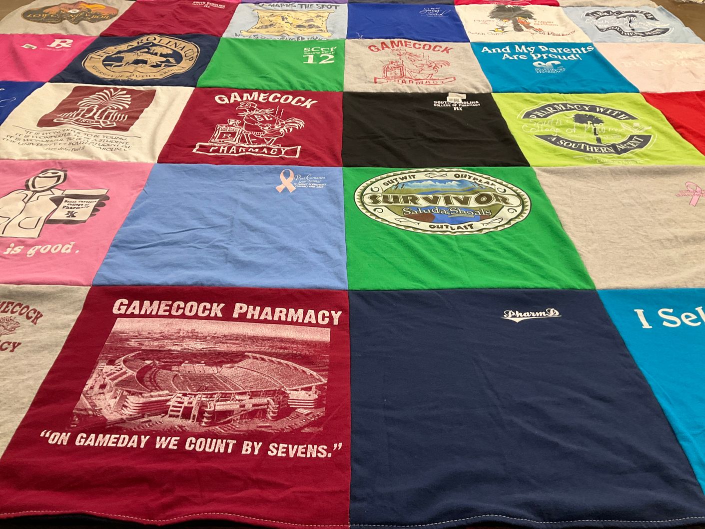T-shirt quilt featuring south carolina gamecocks by Eddie from NC