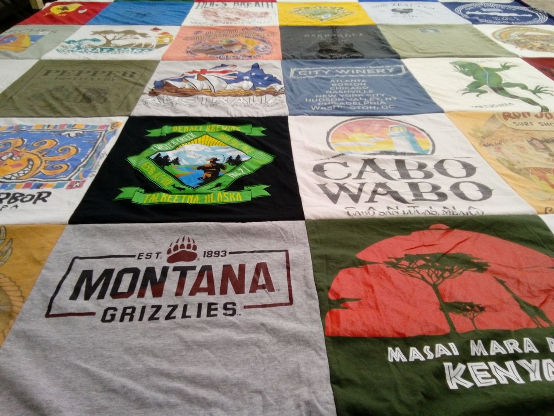 T-shirt quilt featuring montana grizzlies by William from FL