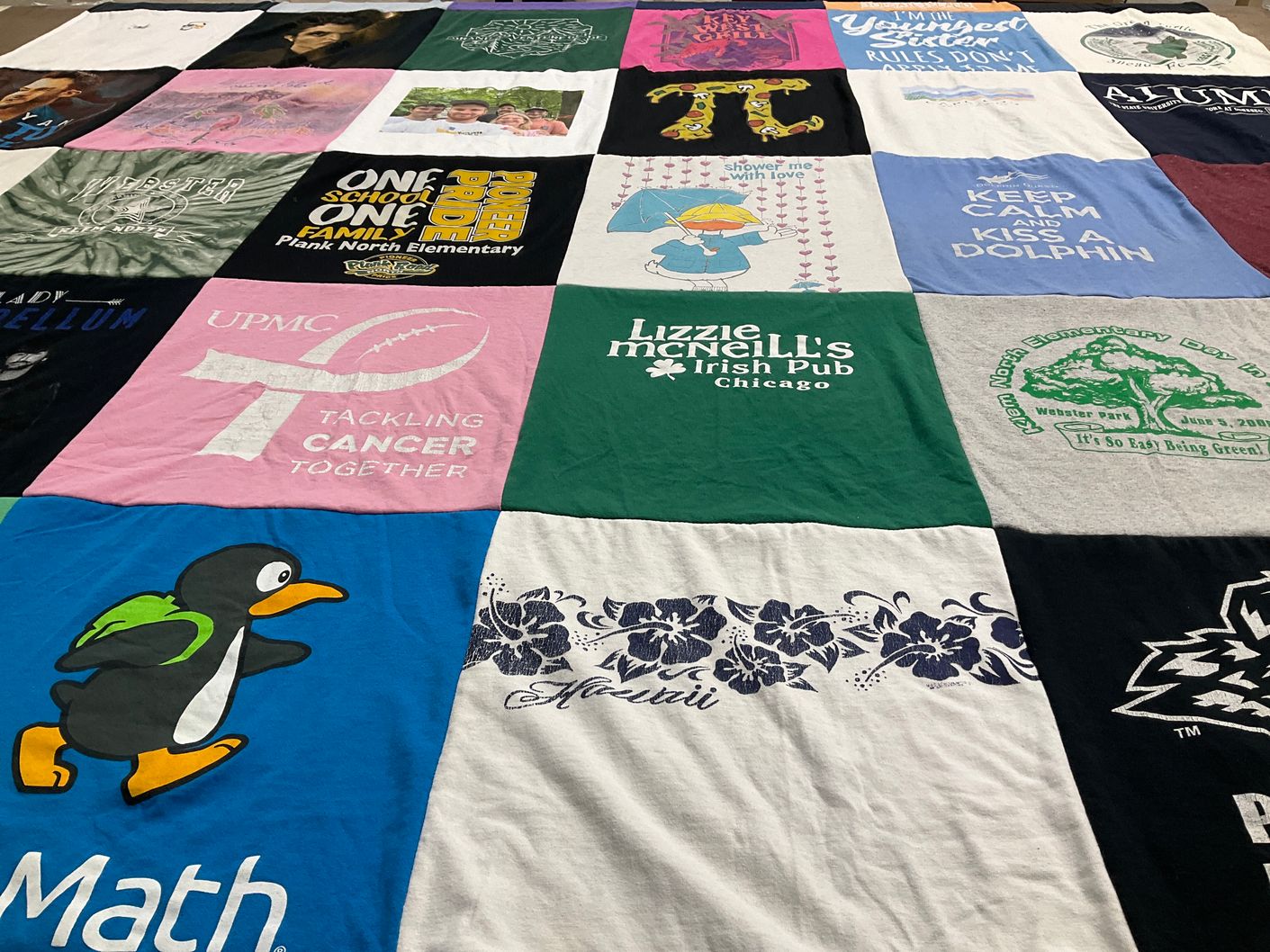 T-shirt quilt from plank north elementary school by Kathleen A from NY