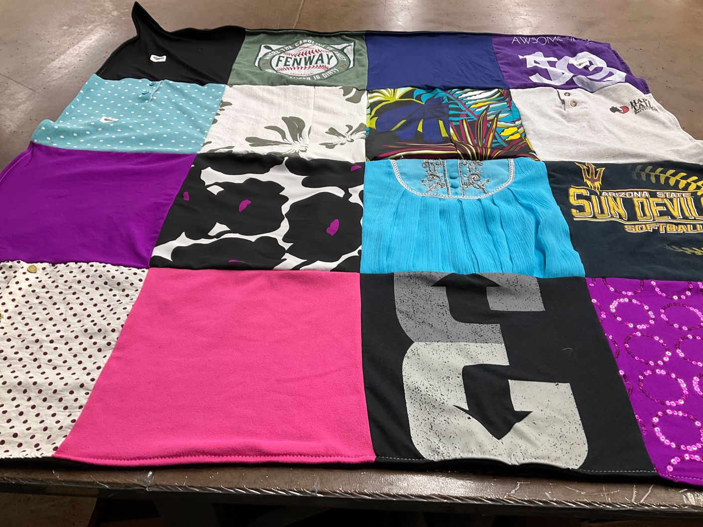T-shirt quilt featuring arizona state university sun devils by Carlie from AZ