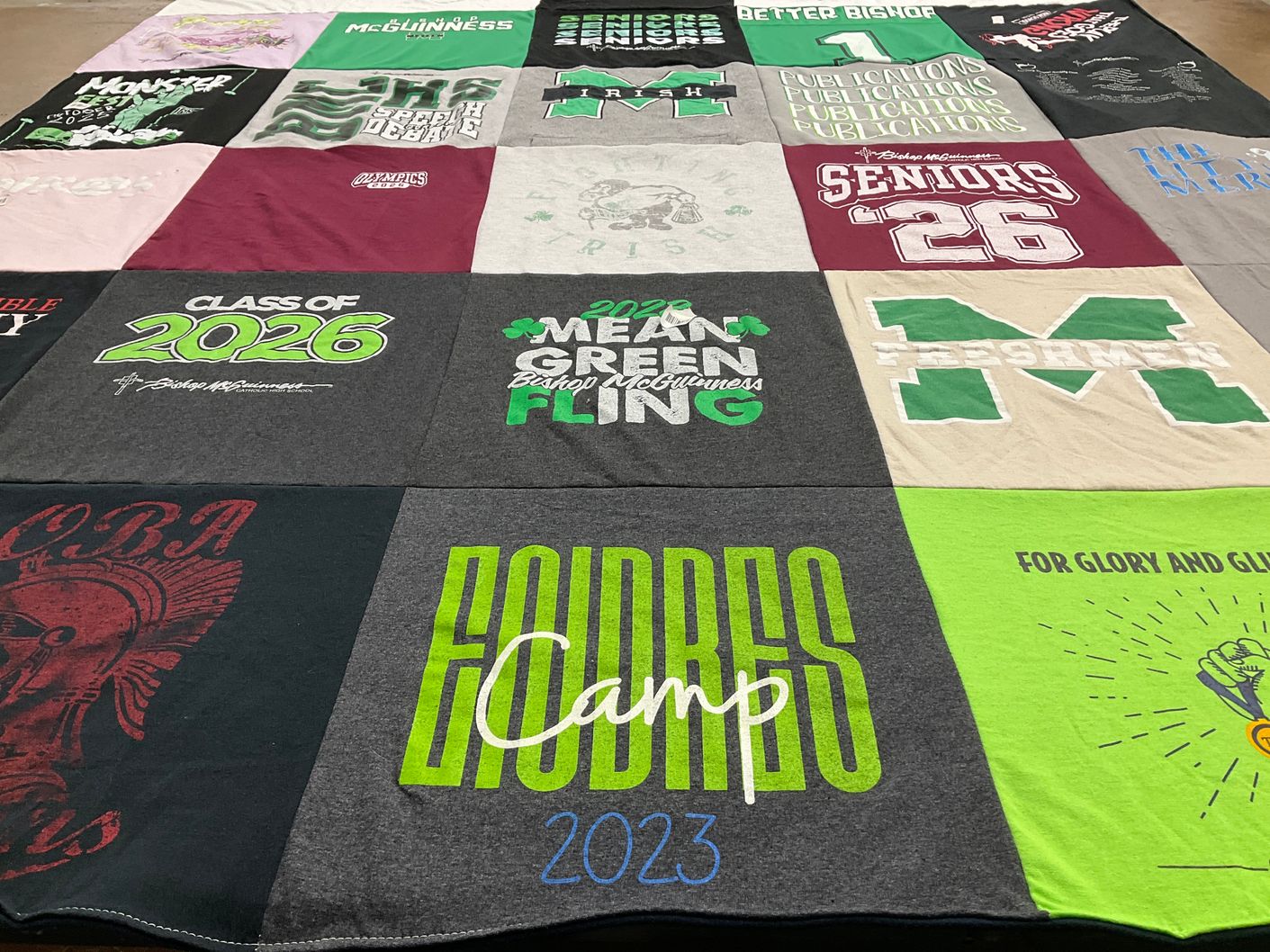 T-shirt quilt from bishop mcguinness high school by CYNTHIA from OK