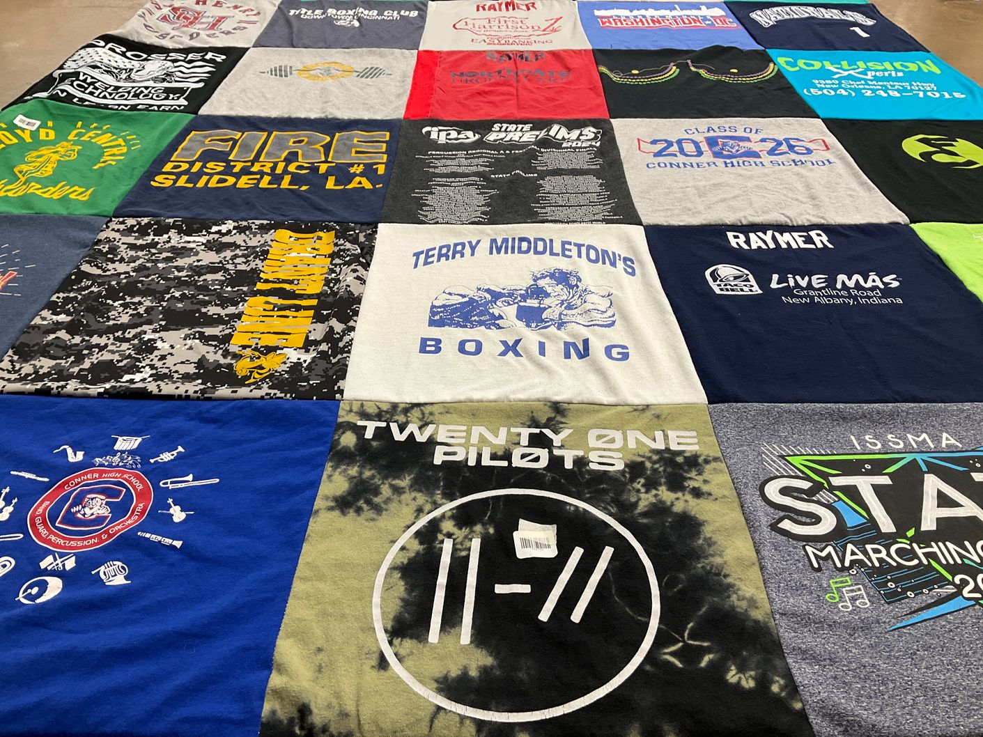 T-shirt quilt from conner high school by Kelly from IN