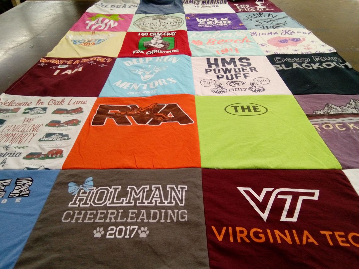 T-shirt quilt from virginia tech, holman school by Chris from VA