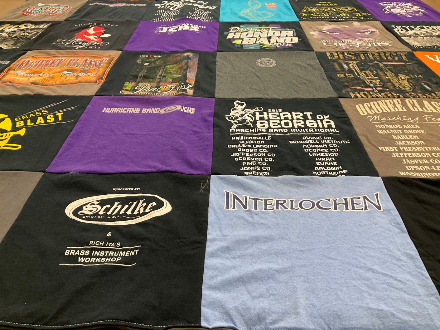 T-shirt quilt from interlochen arts academy by Laurie from GA