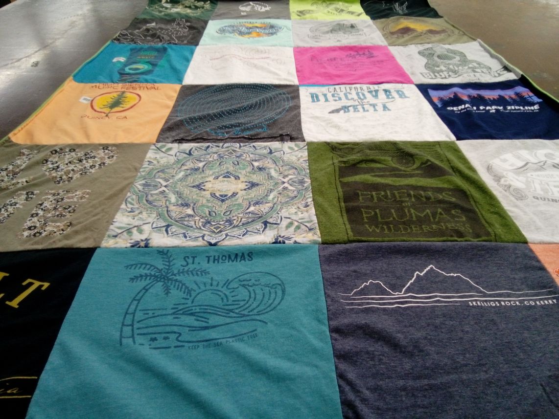 T-shirt quilt with outdoor, nature themes by Clare from CA