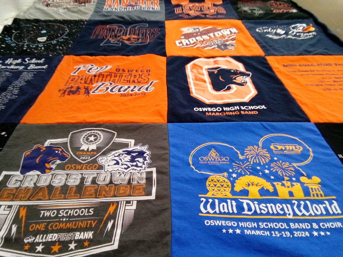 T-shirt quilt featuring oswego panthers by KATE from IL