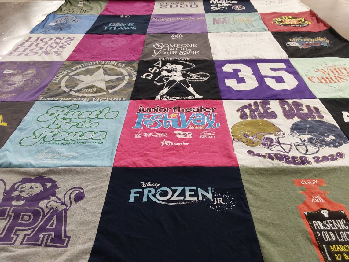 T-shirt quilt featuring christian partnership academy by Kristin from TN