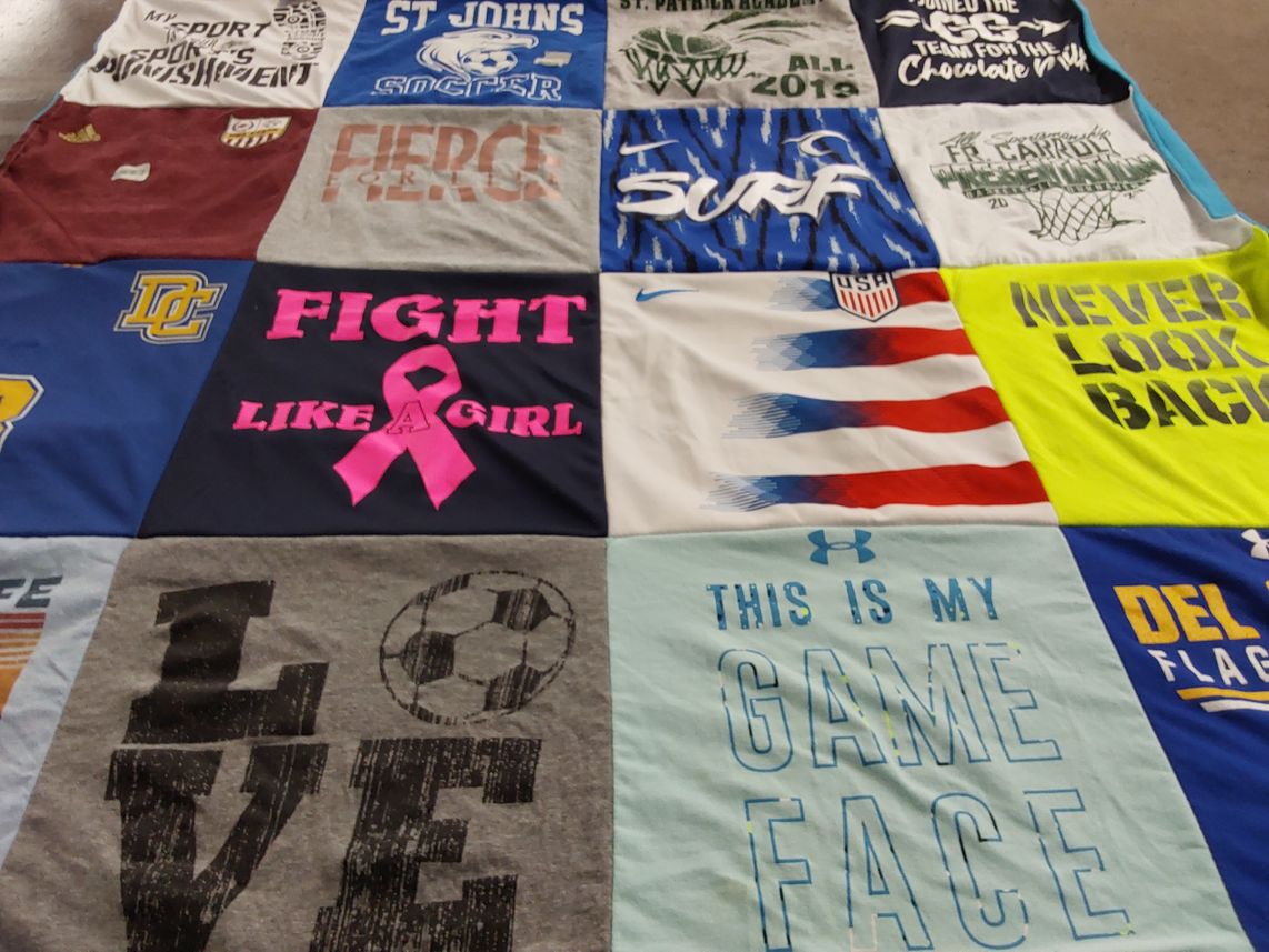 T-shirt quilt featuring dc soccer by Catherine from CA