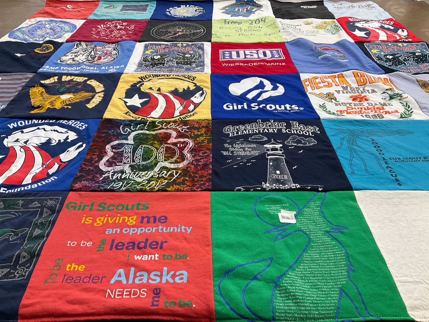 T-shirt quilt from greenbriar east elementary school by Wendy from AK