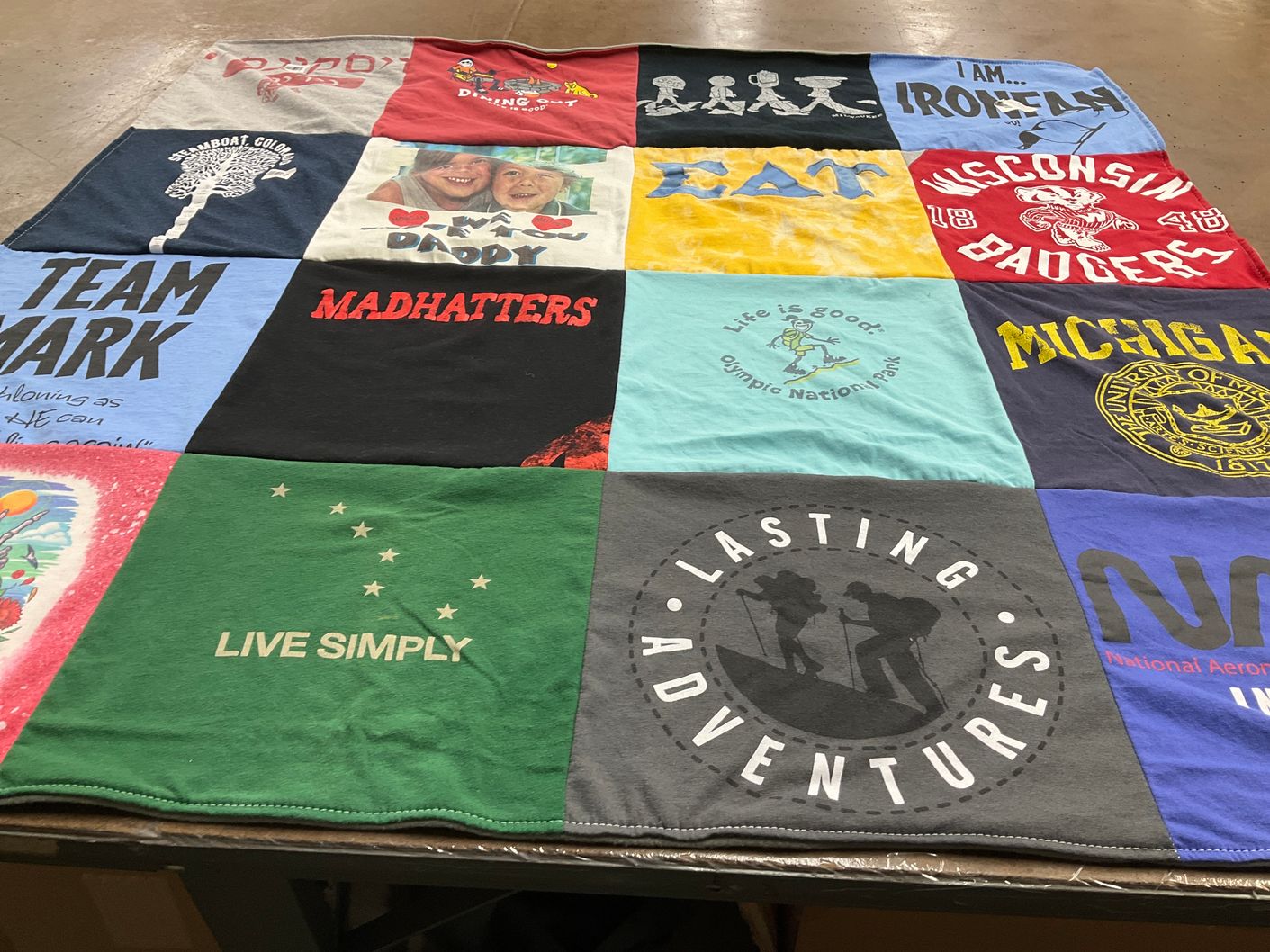 T-shirt quilt featuring wisconsin badgers by Barbara from IL