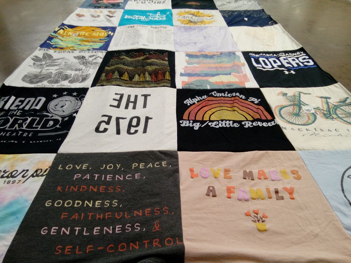 T-shirt quilt featuring university of nebraska kearney lopers by Morganne from NE