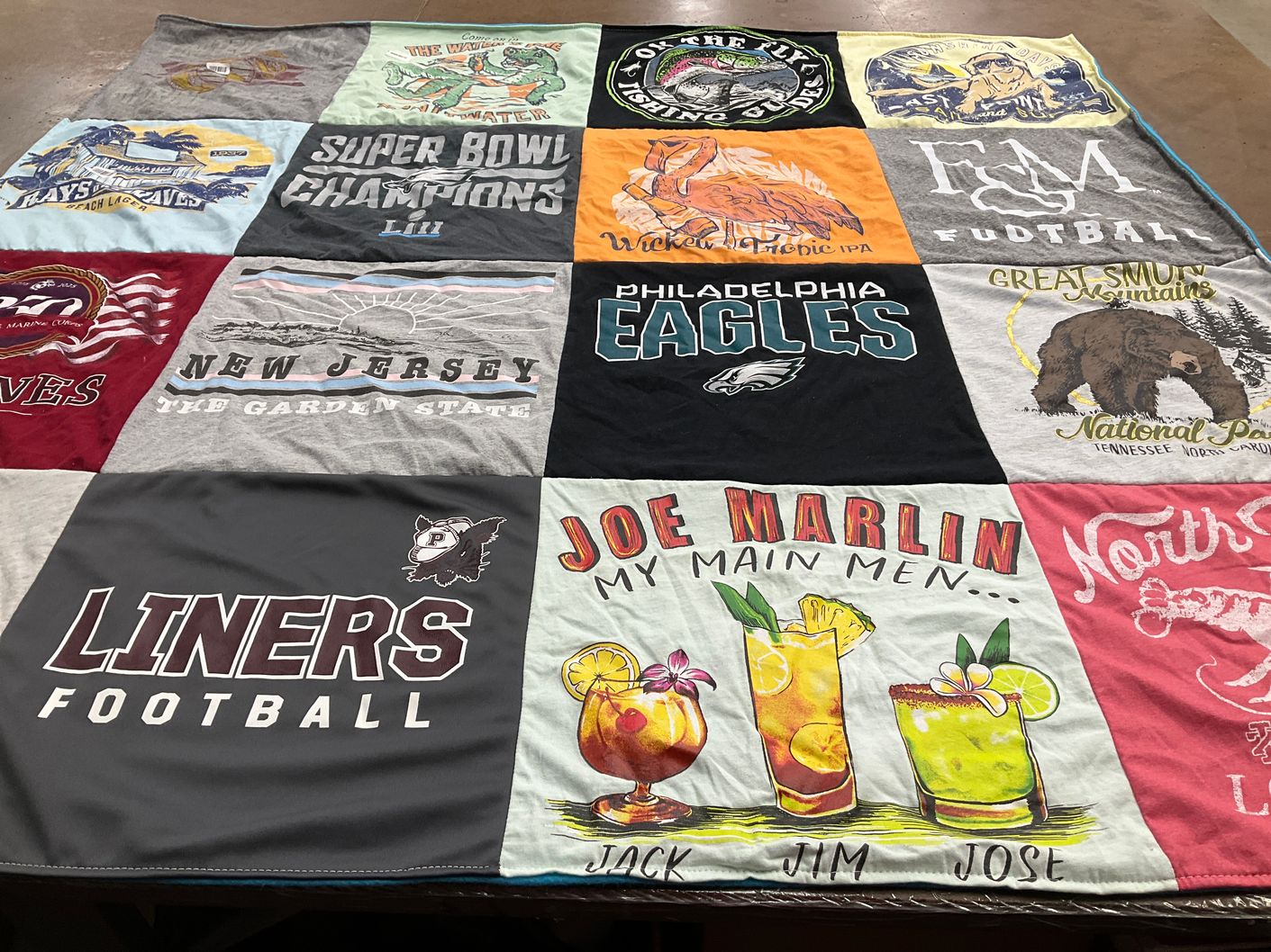 T-shirt quilt featuring philadelphia eagles, liners football by Nancy from NJ