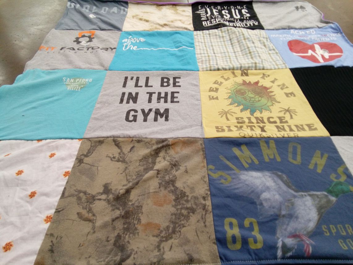 T-shirt quilt from simmons university by Lauren from AR