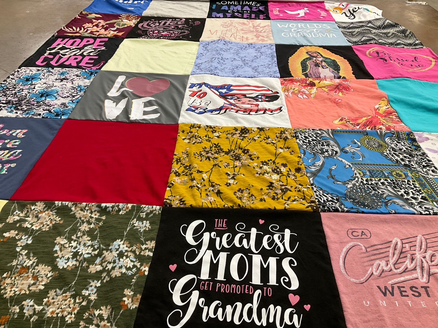 T-shirt quilt with family, love themes by Jessica from NJ