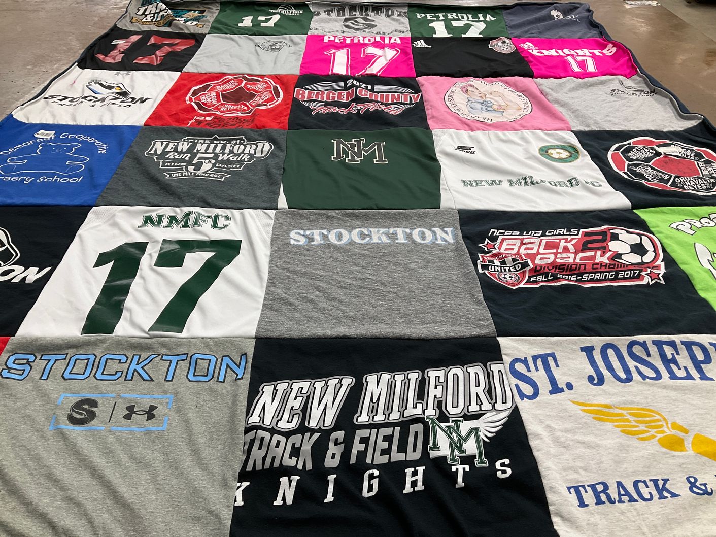 T-shirt quilt featuring new milford knights, bergen county soccer team by Danielle from NJ