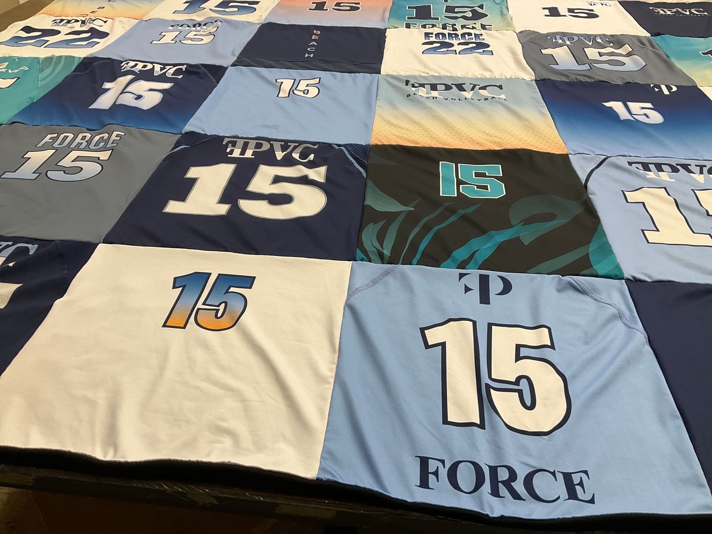 T-shirt quilt featuring t pvc, tall pine volleyball club by Lisa from CA